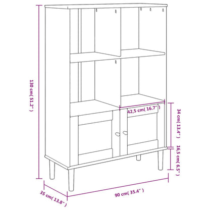 Credenza SENJA Aspetto Rattan Marrone 90x35x130 cm Legno Pino | homemem39