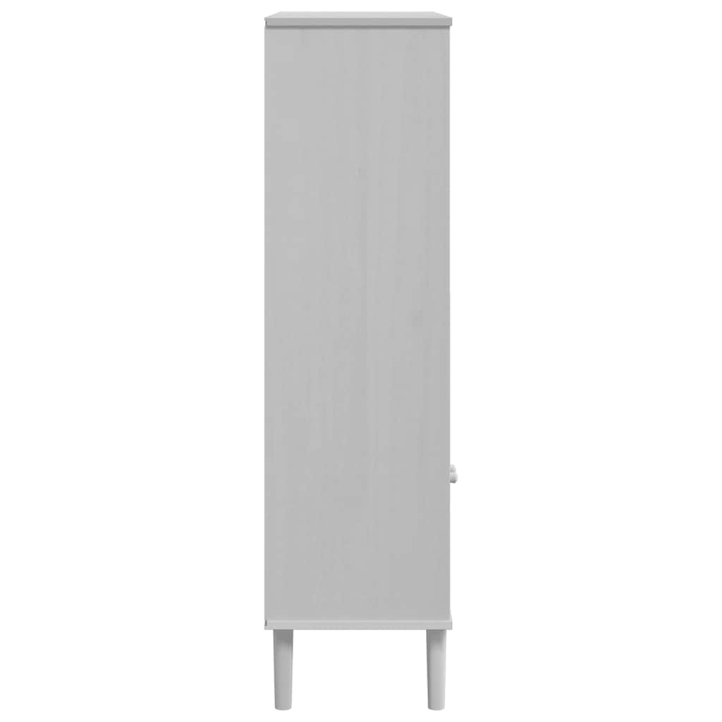 Credenza SENJA Aspetto Rattan Bianco 90x35x130 cm Massello Pino | homemem39