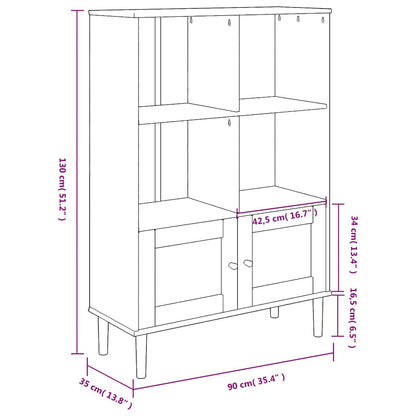 Credenza SENJA Aspetto Rattan Bianco 90x35x130 cm Massello Pino | homemem39