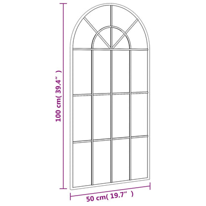 Specchio da Parete Nero 50x100 cm Arco in Ferro | homemem39