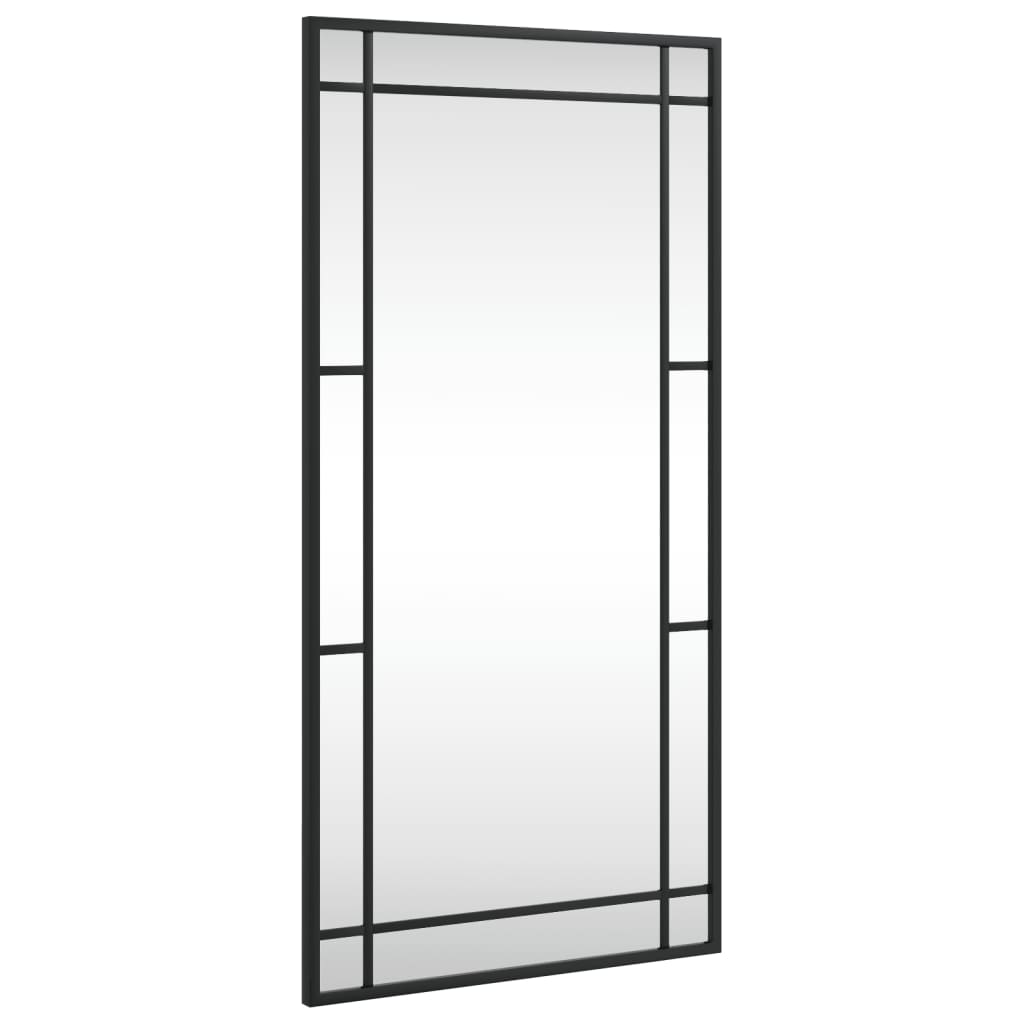 Specchio da Parete Nero 40x80 cm Rettangolare in Ferro | homemem39
