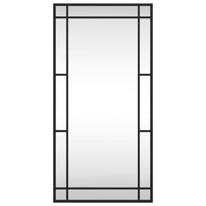 Specchio da Parete Nero 40x80 cm Rettangolare in Ferro | homemem39