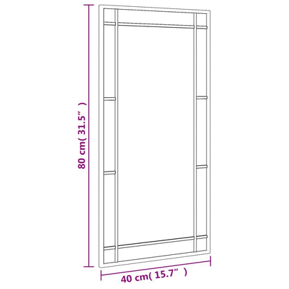 Specchio da Parete Nero 40x80 cm Rettangolare in Ferro | homemem39