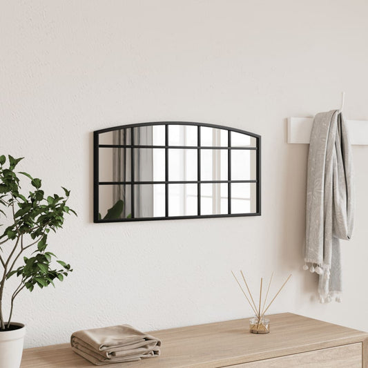 Specchio da Parete Nero 60x30 cm Arco in Ferro | homemem39
