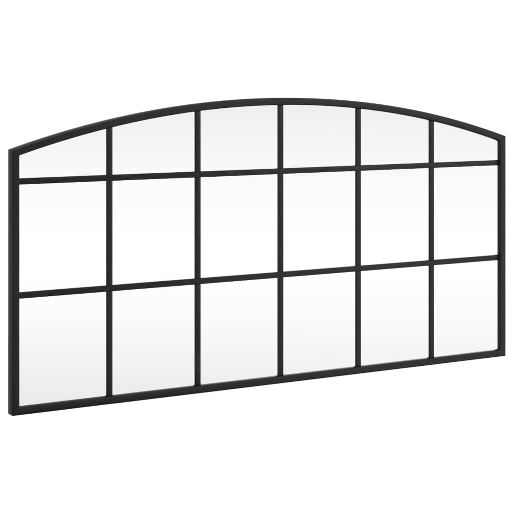 Specchio da Parete Nero 80x40 cm Arco in Ferro | homemem39