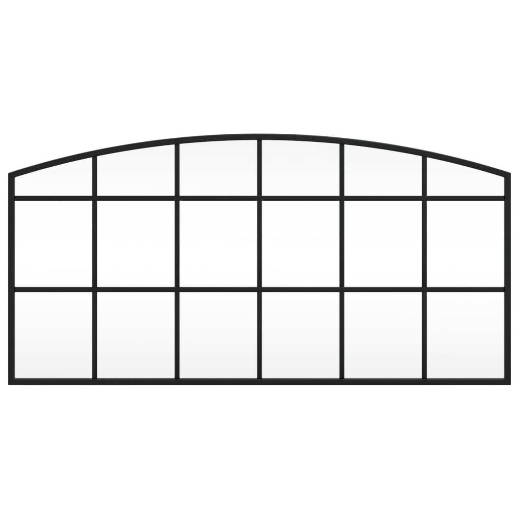 Specchio da Parete Nero 80x40 cm Arco in Ferro | homemem39