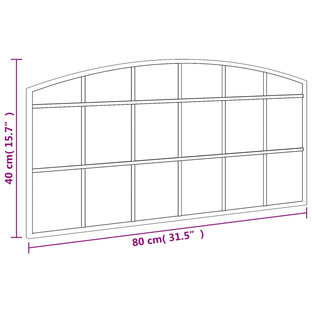 Specchio da Parete Nero 80x40 cm Arco in Ferro | homemem39