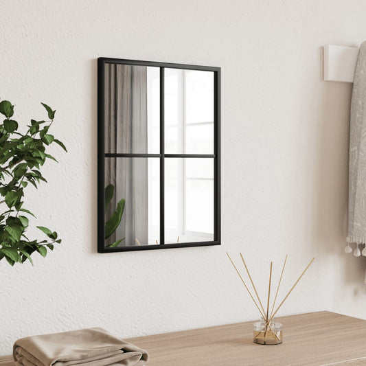 Specchio da Parete Nero 30x40 cm Rettangolare in Ferro | homemem39