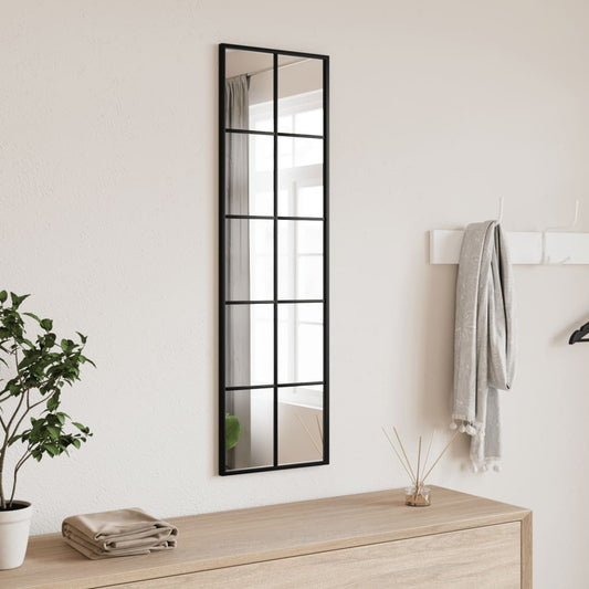 Specchio da Parete Nero 30x100 cm Rettangolare in Ferro | homemem39