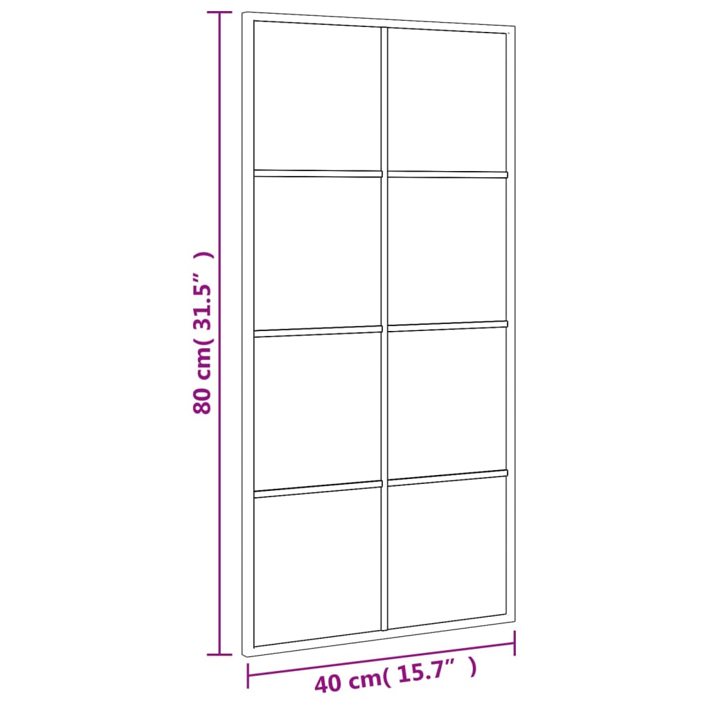 Specchio da Parete Nero 40x80 cm Rettangolare in Ferro - homemem39