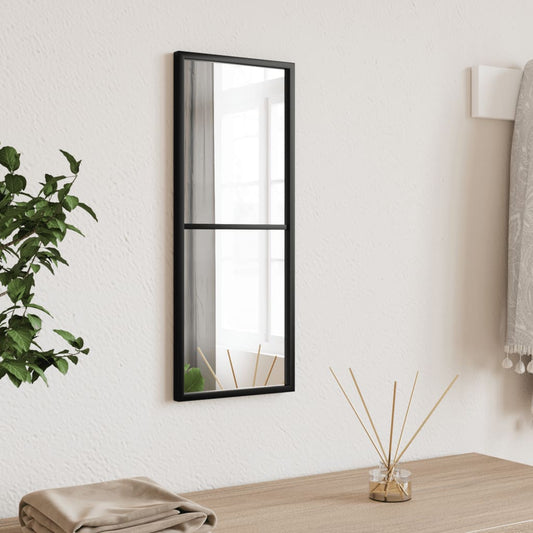 Specchio da Parete Nero 20x50 cm Rettangolare in Ferro | homemem39
