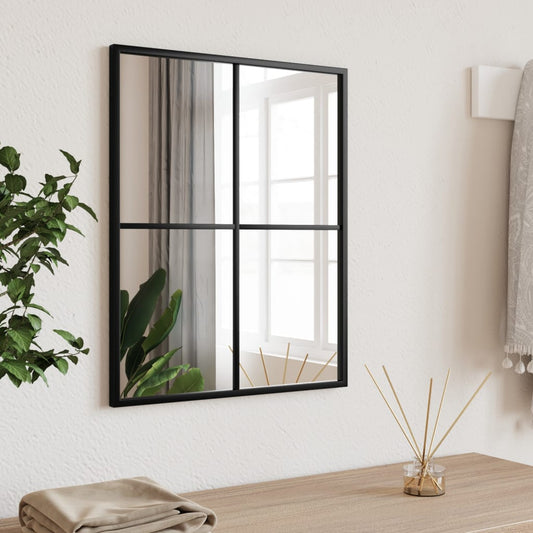 Specchio da Parete Nero 40x50 cm Rettangolare in Ferro | homemem39