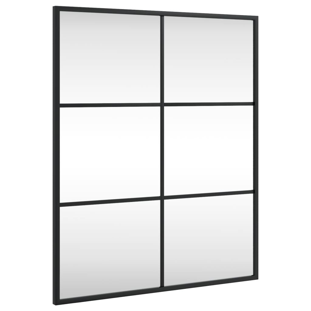 Specchio da Parete Nero 50x60 cm Rettangolare in Ferro | homemem39