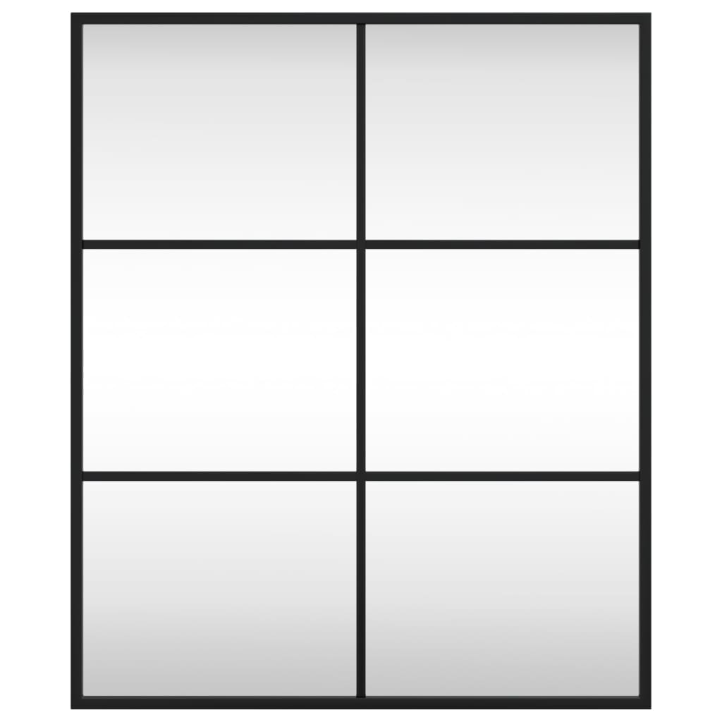 Specchio da Parete Nero 50x60 cm Rettangolare in Ferro | homemem39