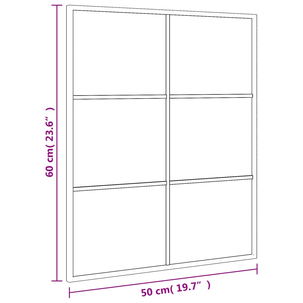 Specchio da Parete Nero 50x60 cm Rettangolare in Ferro | homemem39