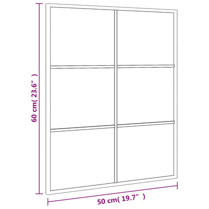 Specchio da Parete Nero 50x60 cm Rettangolare in Ferro | homemem39