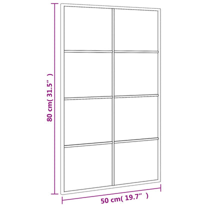 Specchio da Parete Nero 50x80 cm Rettangolare in Ferro | homemem39