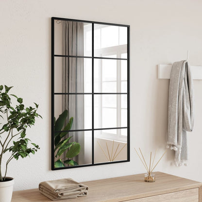 Specchio da Parete Nero 50x80 cm Rettangolare in Ferro | homemem39