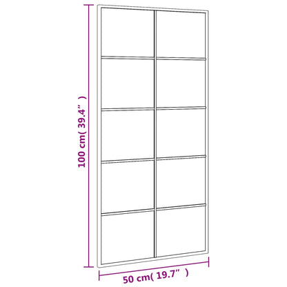 Specchio da Parete Nero 50x100 cm Rettangolare in Ferro - homemem39