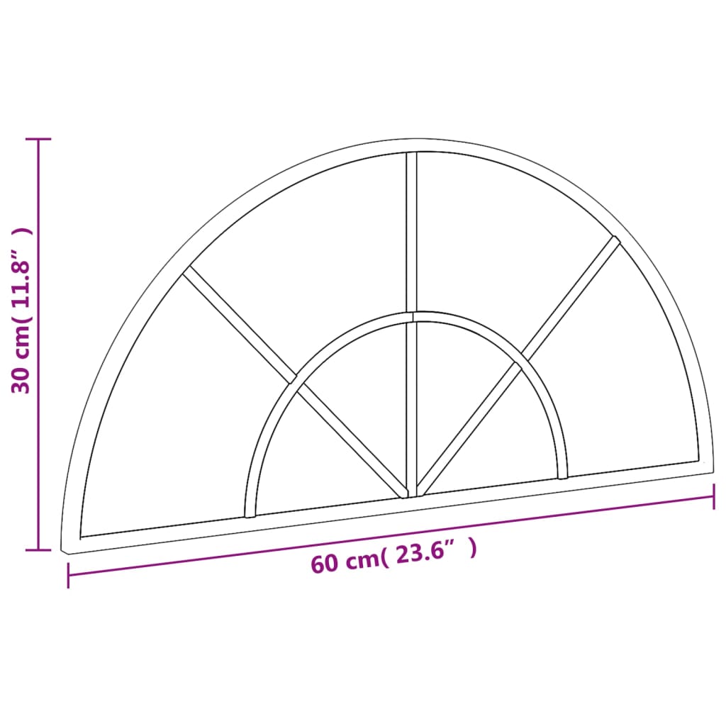 Specchio da Parete Nero 60x30 cm Arco in Ferro | homemem39