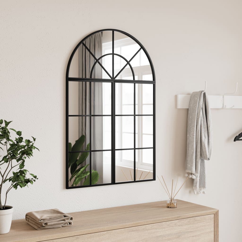 Specchio da Parete Nero 60x30 cm Arco in Ferro | homemem39