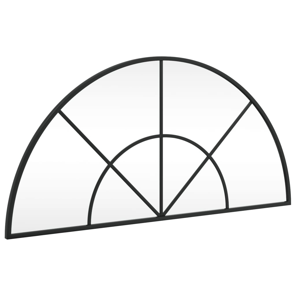 Specchio da Parete Nero 80x40 cm Arco in Ferro | homemem39