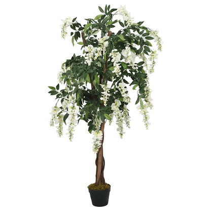 Glicine Artificiale 1260 Foglie 180 cm Verde e Bianco | homemem39