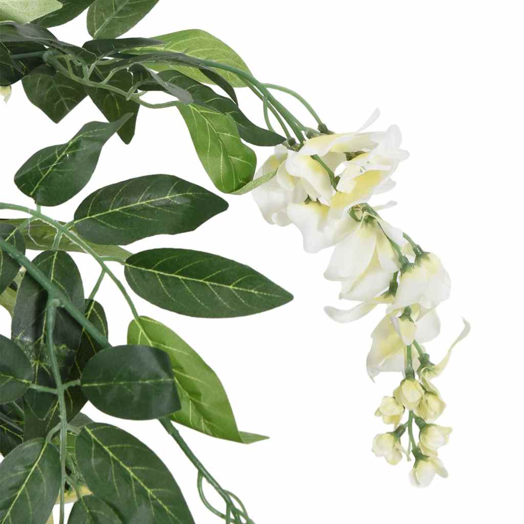 Glicine Artificiale 1260 Foglie 180 cm Verde e Bianco | homemem39