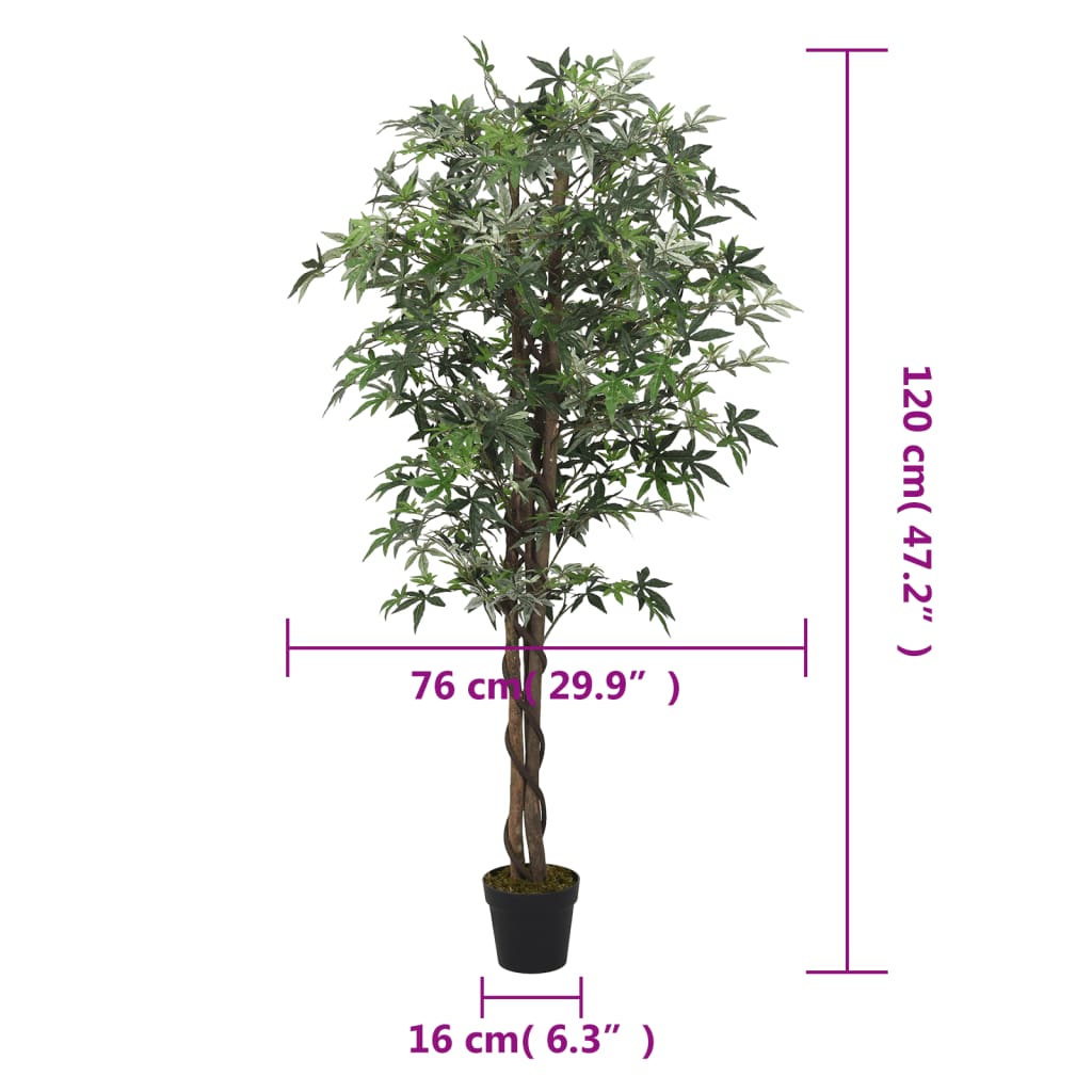 Acero Artificiale 336 Foglie 120 cm Verde | homemem39