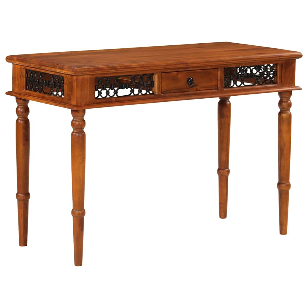 Scrivania con Cassetto 110x50x76 cm in Legno Massello di Acacia