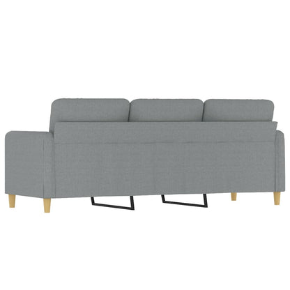 Divano a 3 Posti Grigio Chiaro 180 cm in Tessuto | homemem39