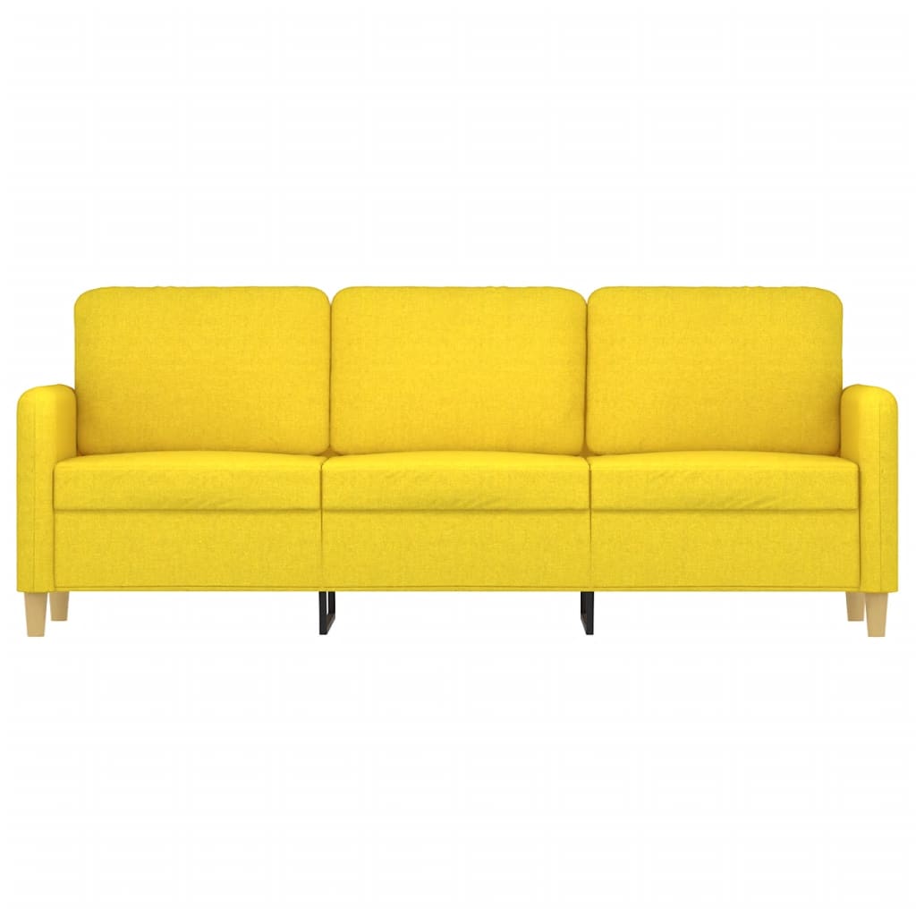 Divano a 3 Posti Giallo Chiaro 180 cm in Tessuto | homemem39