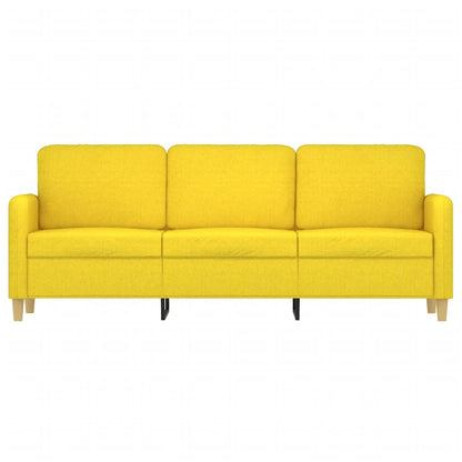 Divano a 3 Posti Giallo Chiaro 180 cm in Tessuto | homemem39