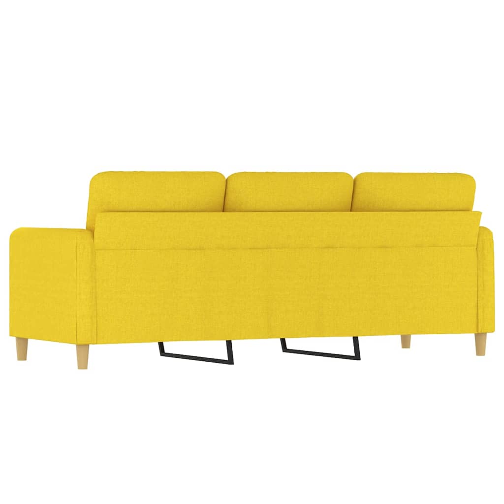 Divano a 3 Posti Giallo Chiaro 180 cm in Tessuto | homemem39