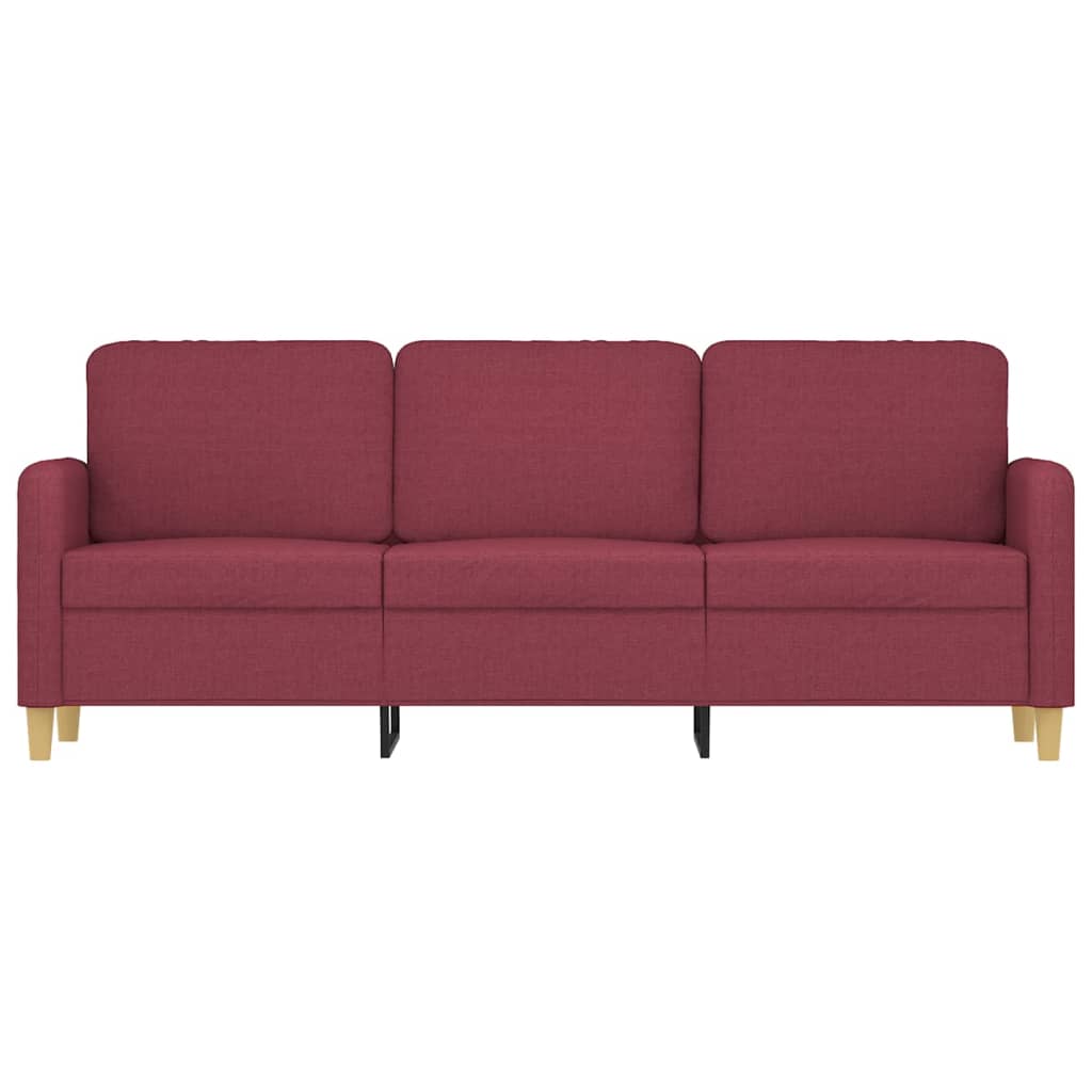 Divano a 3 Posti Rosso Vino 180 cm in Tessuto | homemem39