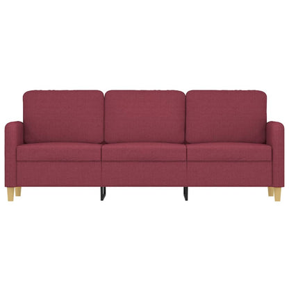 Divano a 3 Posti Rosso Vino 180 cm in Tessuto | homemem39