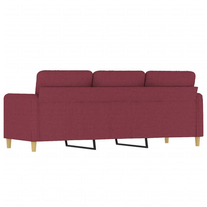 Divano a 3 Posti Rosso Vino 180 cm in Tessuto | homemem39