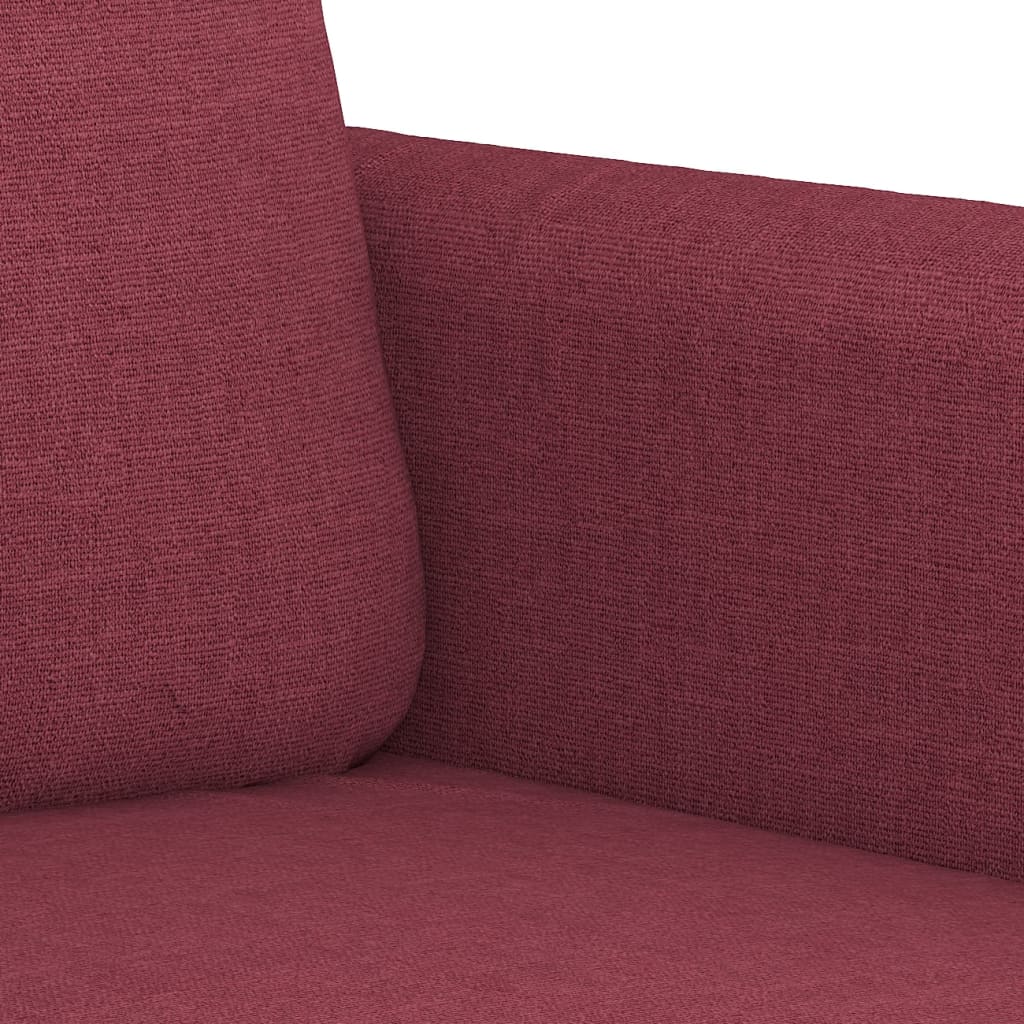 Divano a 3 Posti Rosso Vino 180 cm in Tessuto | homemem39