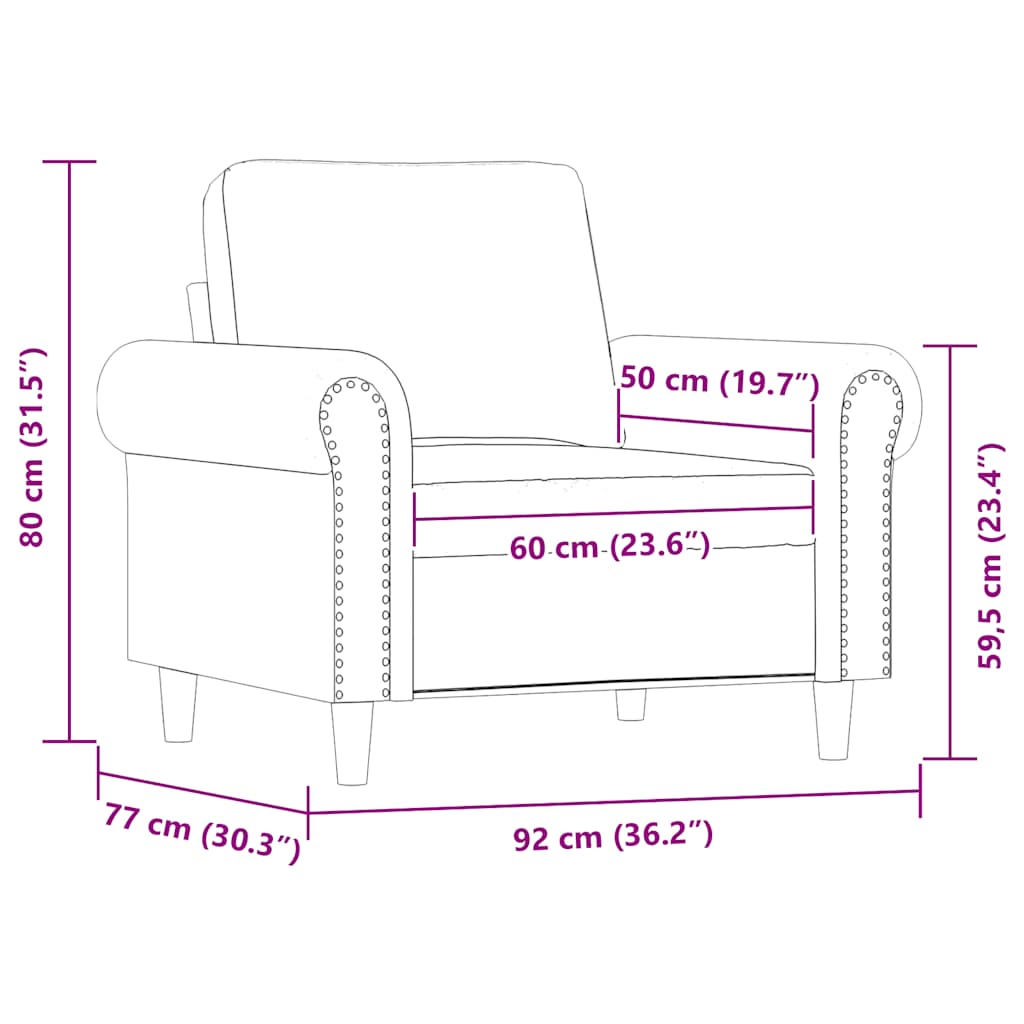 Poltrona Nera 60 cm in Similpelle | homemem39