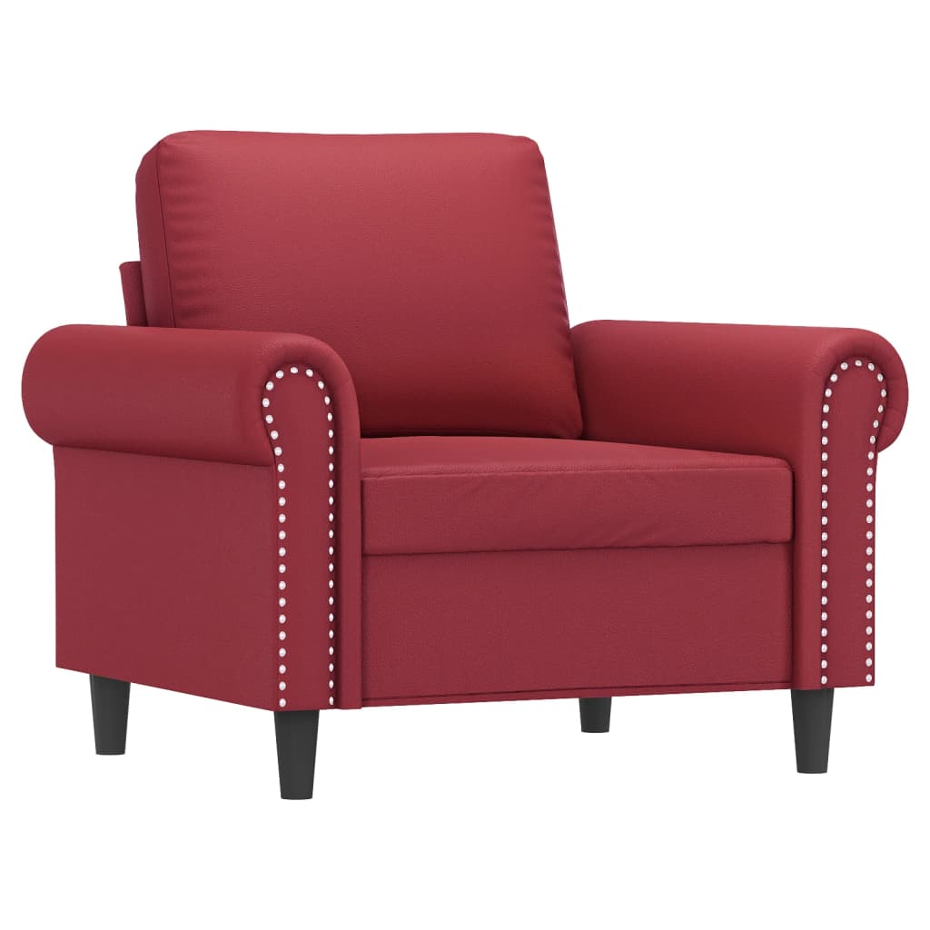 Poltrona Rosso Vino 60 cm in Similpelle - homemem39