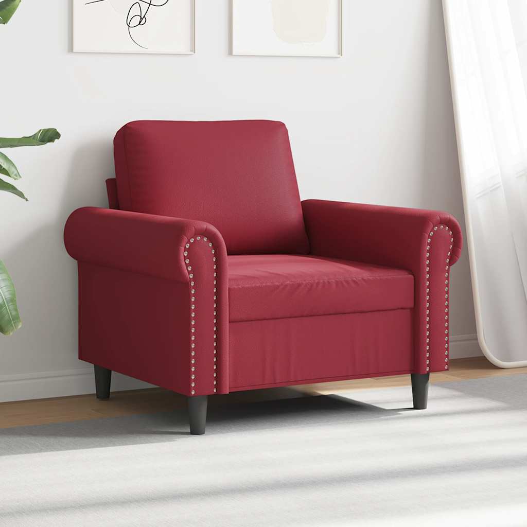 Poltrona Rosso Vino 60 cm in Similpelle | homemem39