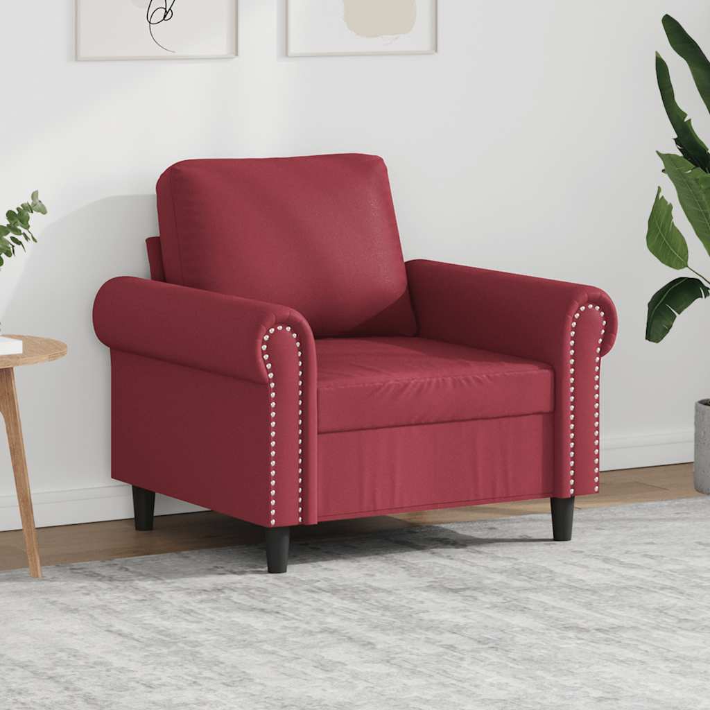 Poltrona Rosso Vino 60 cm in Similpelle | homemem39