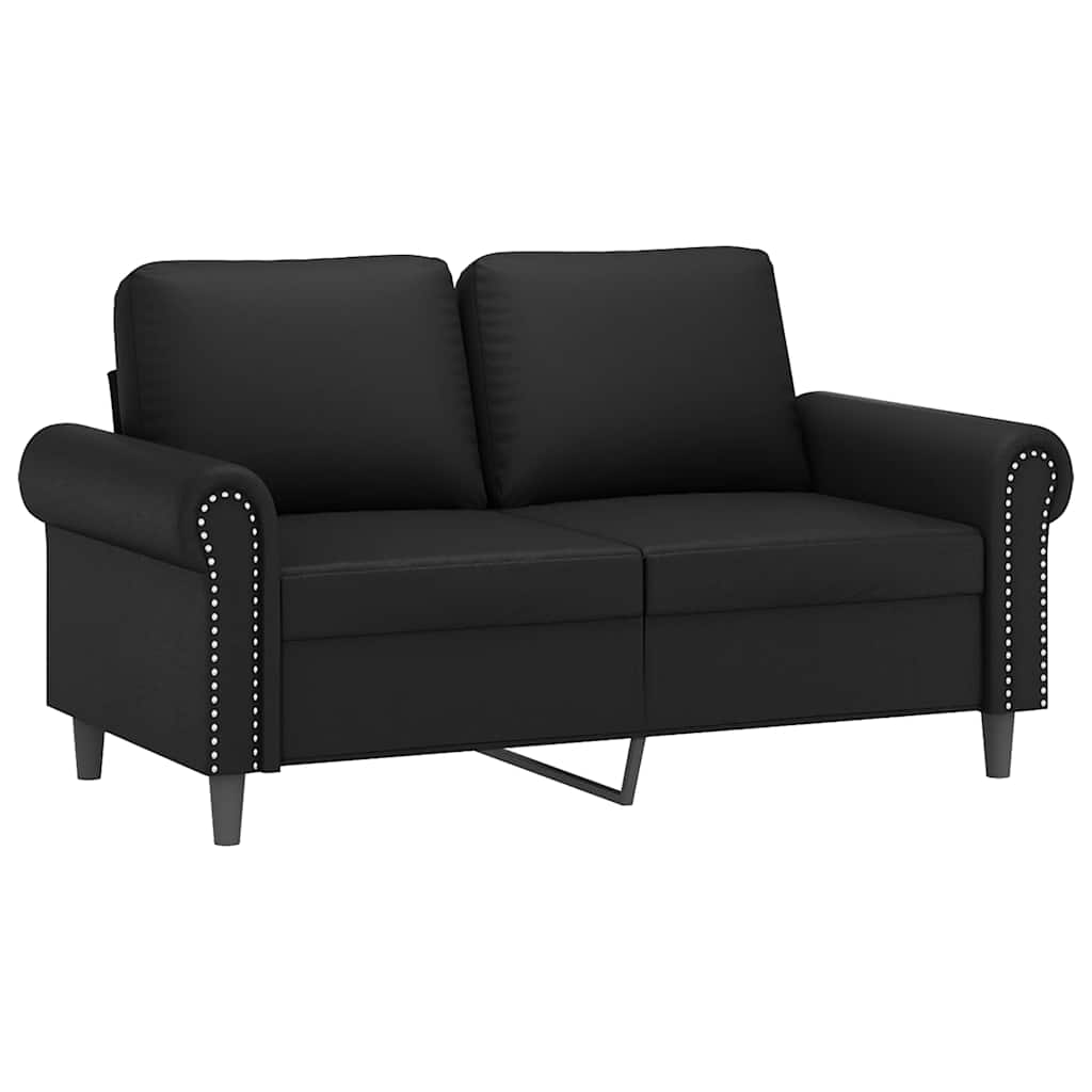 Divano a 2 Posti Nero 120 cm in Similpelle | homemem39