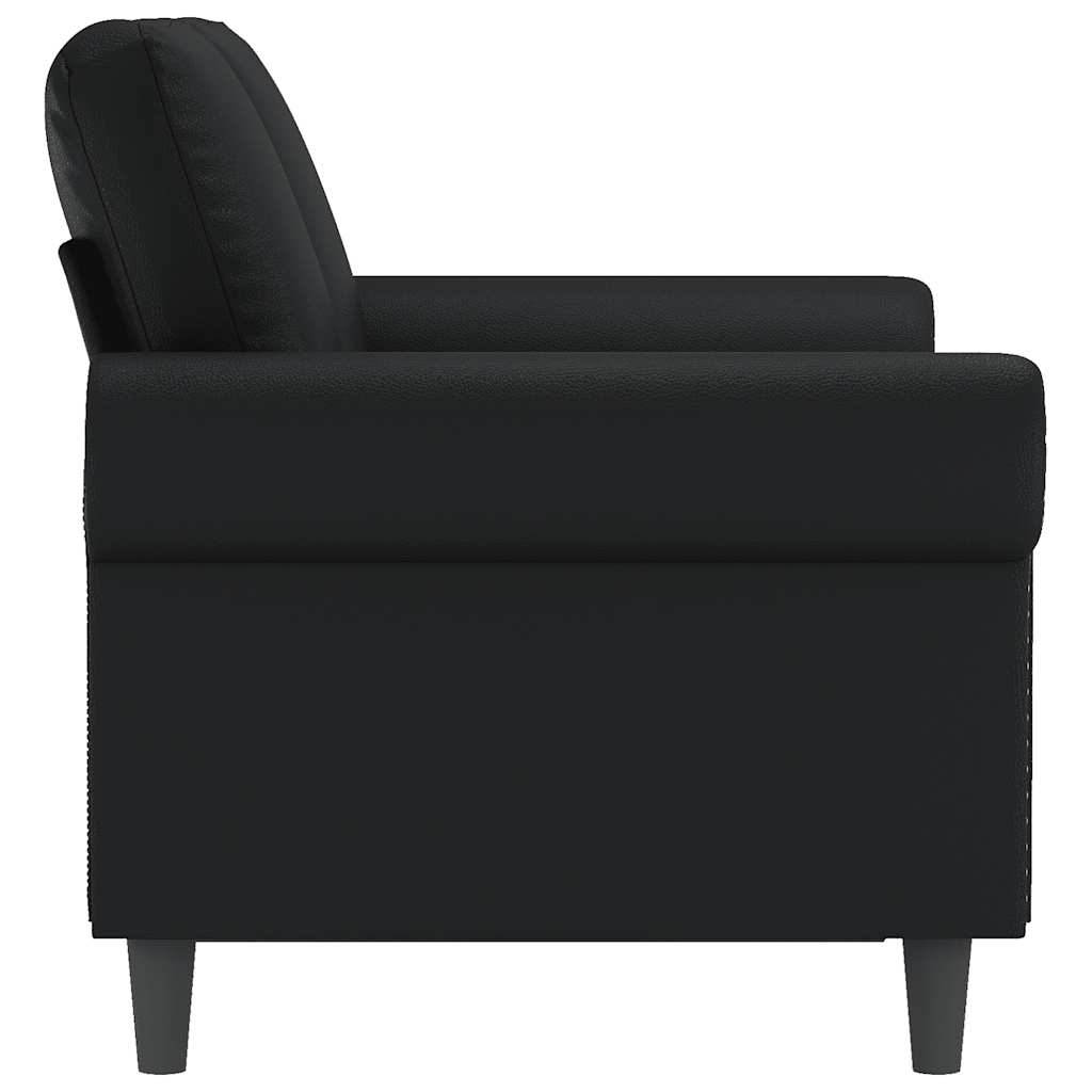 Divano a 2 Posti Nero 120 cm in Similpelle | homemem39
