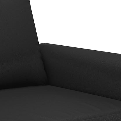 Divano a 2 Posti Nero 120 cm in Similpelle | homemem39