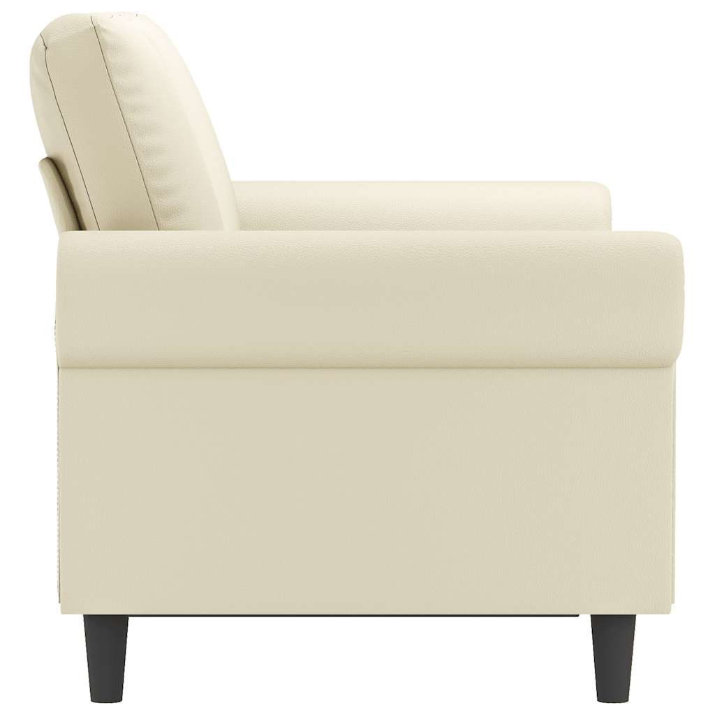Divano a 2 Posti Crema 120 cm in Similpelle | homemem39