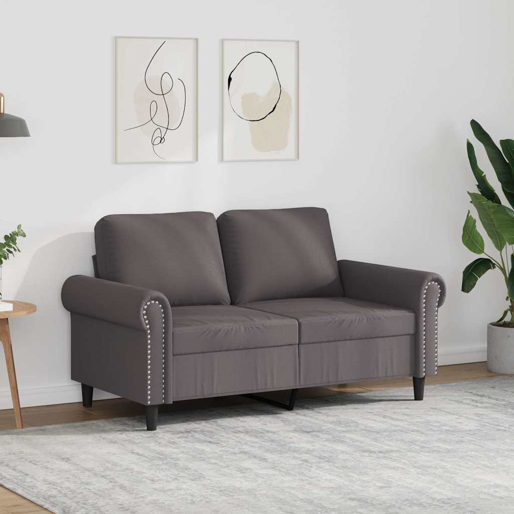 Divano a 2 Posti Grigio 120 cm in Similpelle | homemem39