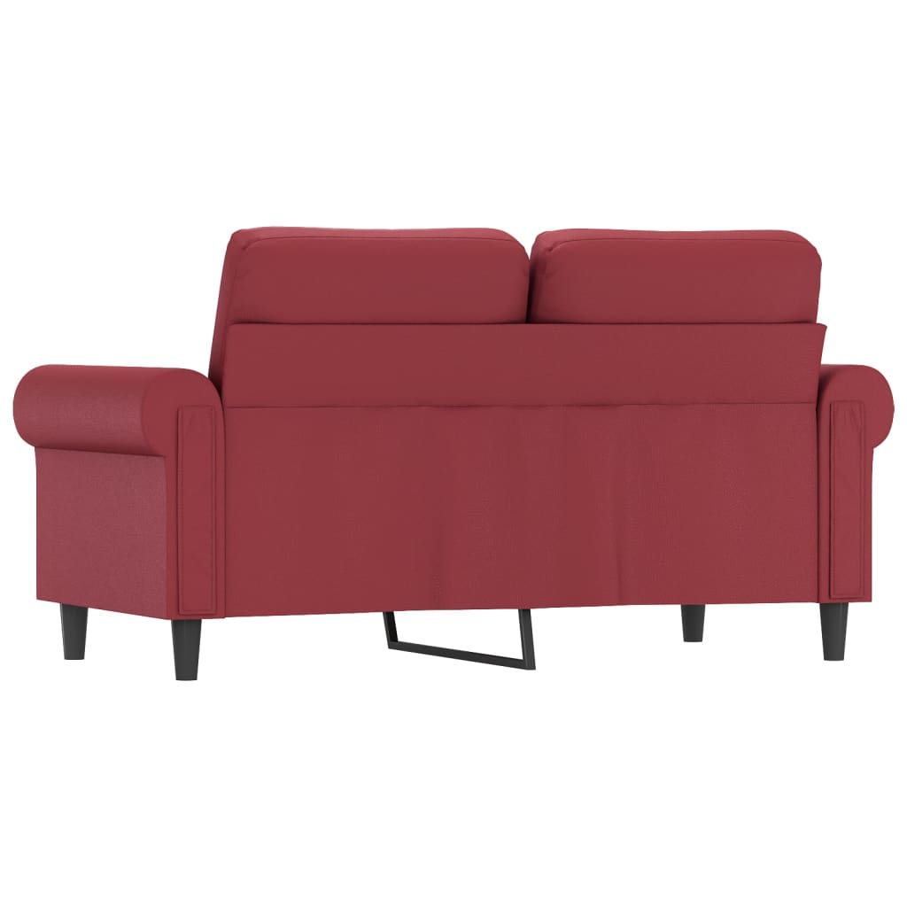 Divano a 2 Posti Rosso Vino 120 cm in Similpelle - homemem39