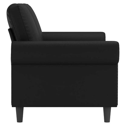 Divano a 2 Posti Nero 140 cm in Similpelle | homemem39