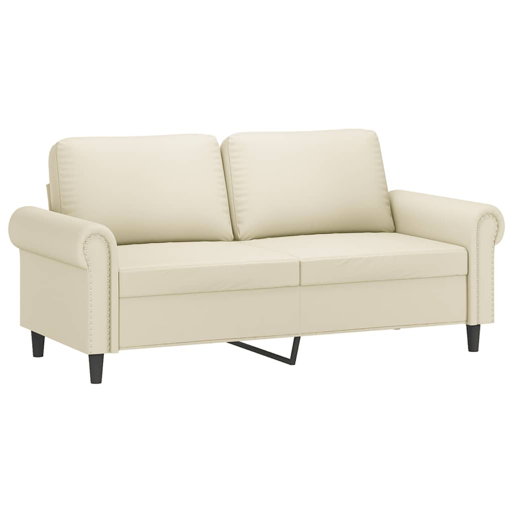 Divano a 2 Posti Crema 140 cm in Similpelle | homemem39